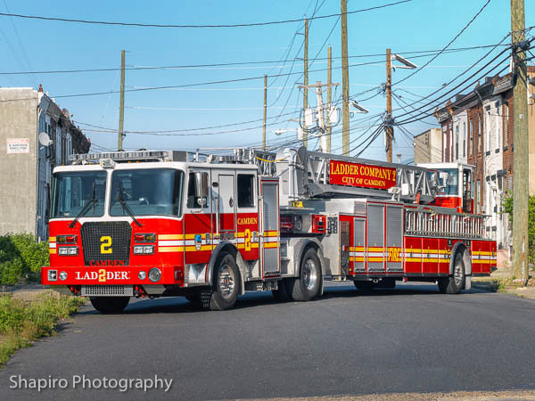 Camden NJ Fire Department Ladder 2 KME TDA tractor-drawn aerial Larry SHapiro photography